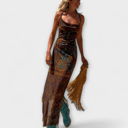 Tarifa - Vestito Midi Unico con Collo a Cowl