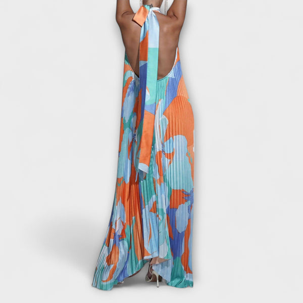 Vida - Elegante vestito midi con scollo a halter e schiena scoperta