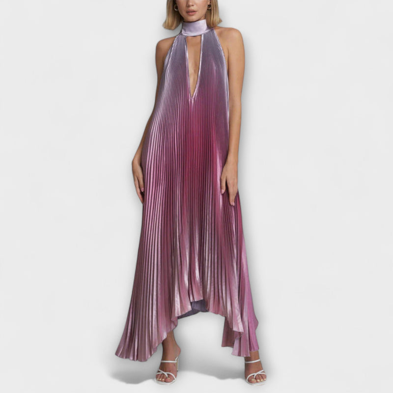 Vida - Elegante vestito midi con scollo a halter e schiena scoperta