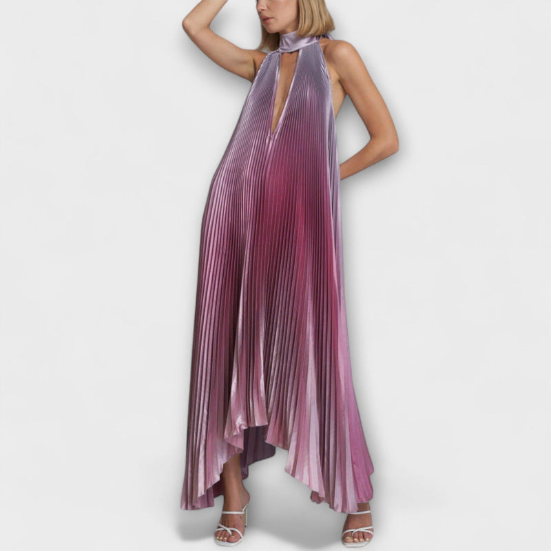 Vida - Elegante vestito midi con scollo a halter e schiena scoperta