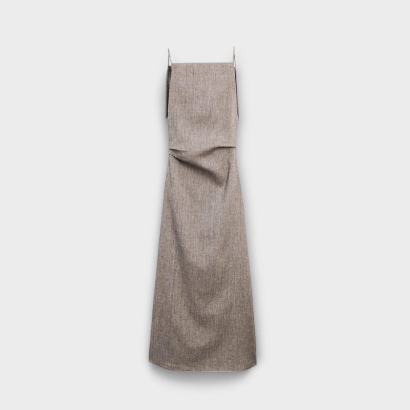 Clara - Abito maxi fluido in misto lino
