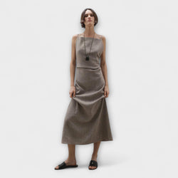 Clara - Abito maxi fluido in misto lino
