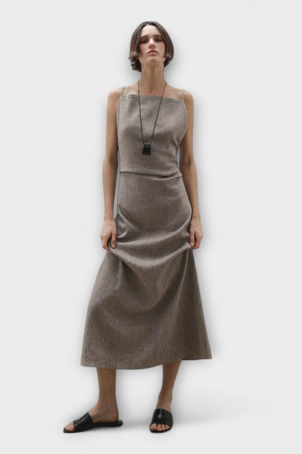 Clara - Abito maxi fluido in misto lino