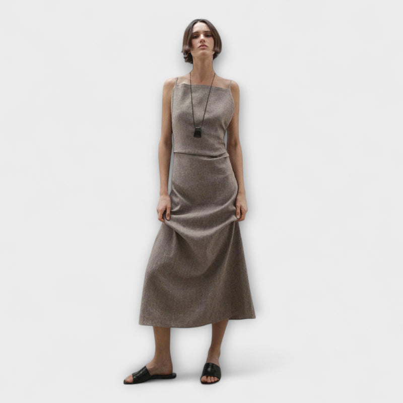 Clara - Abito maxi fluido in misto lino