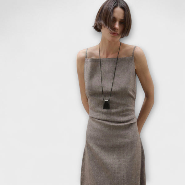 Clara - Abito maxi fluido in misto lino