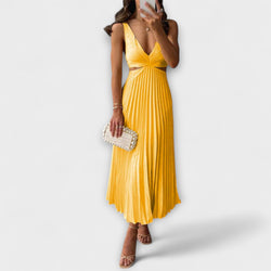 Elegante abito da sera midi con plissettature