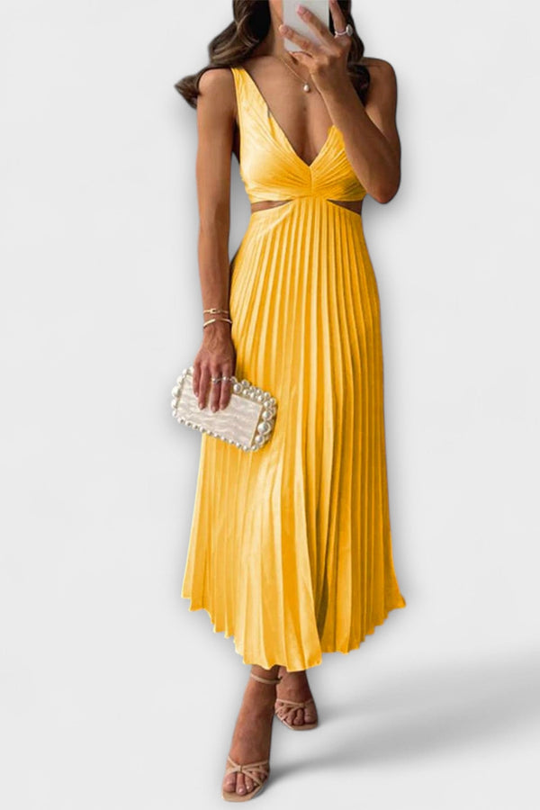 Elegante abito da sera midi con plissettature