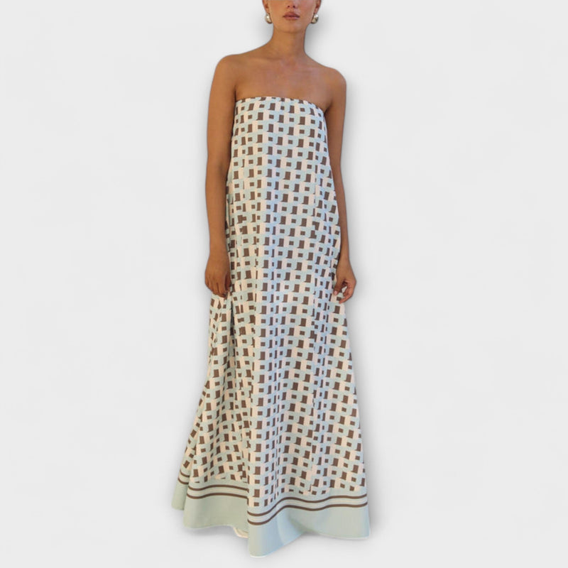 Hasel - Vestito Maxi Off-Shoulder Geometrico Unico