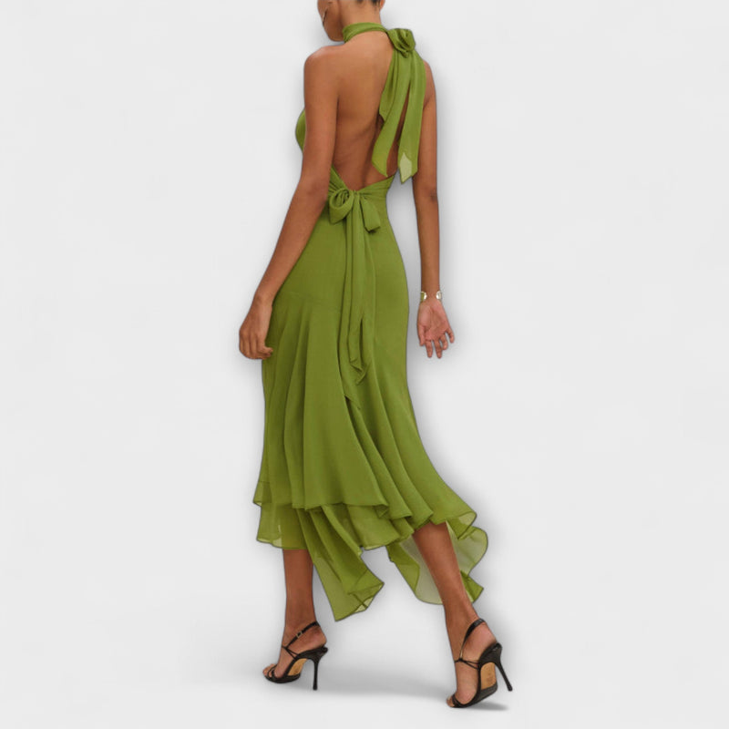 Elodie - Elegante abito maxi asimmetrico
