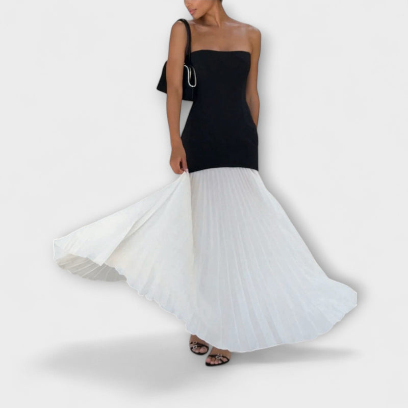 Isolde - Elegante completo di blusa e gonna plissettata