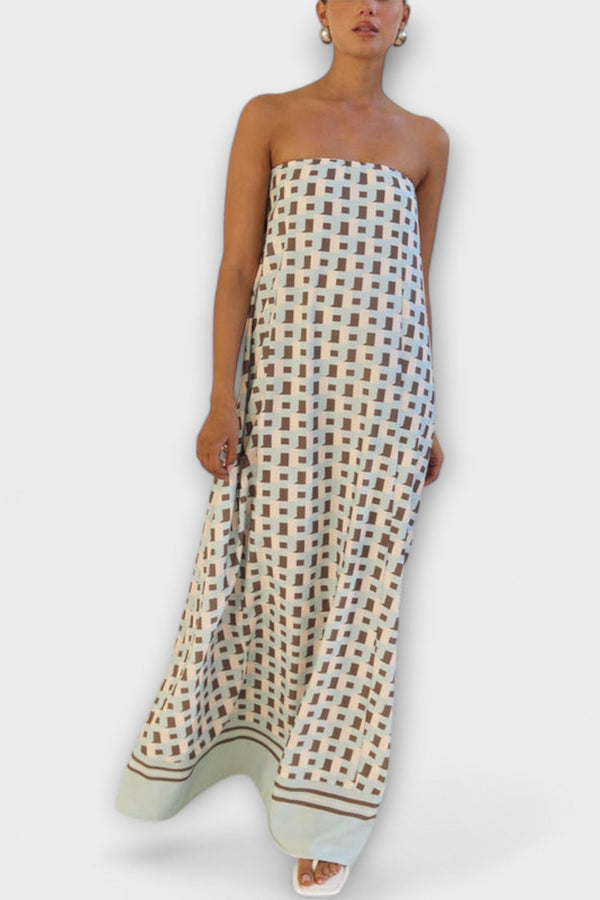 Hasel - Vestito Maxi Off-Shoulder Geometrico Unico