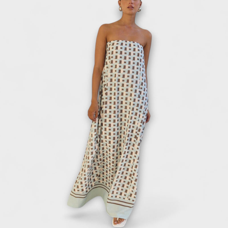 Hasel - Vestito Maxi Off-Shoulder Geometrico Unico