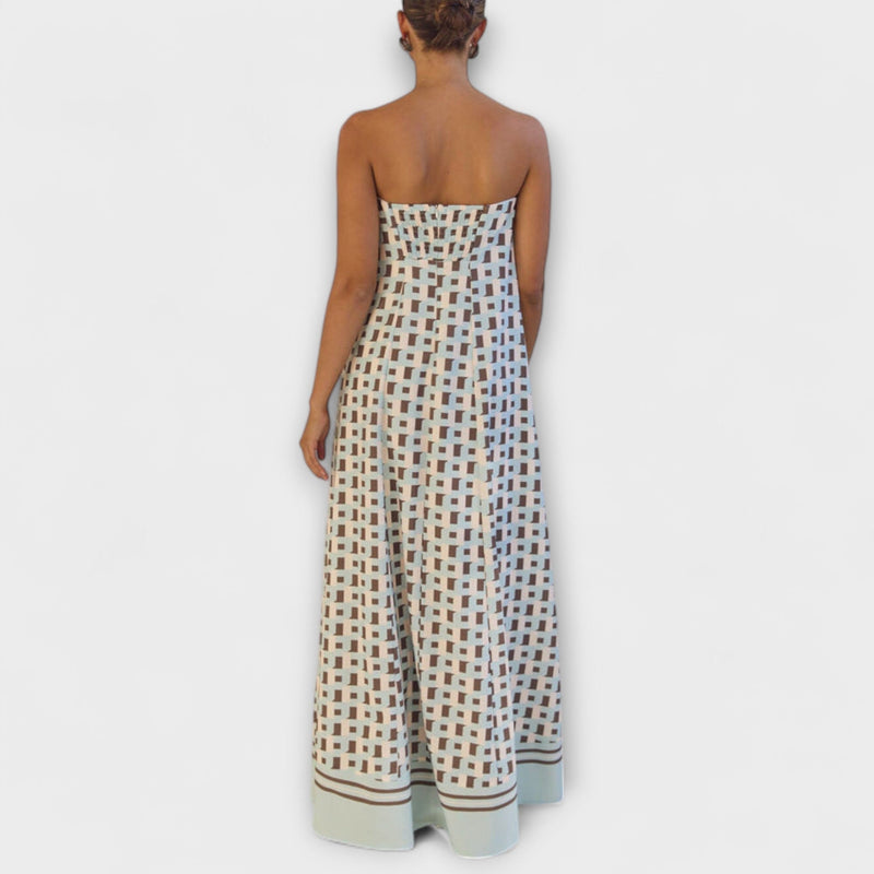 Hasel - Vestito Maxi Off-Shoulder Geometrico Unico