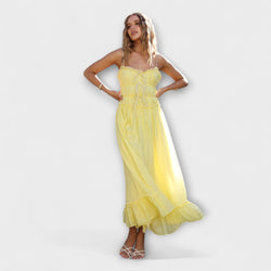 Celine - Vestito midi senza maniche con volant