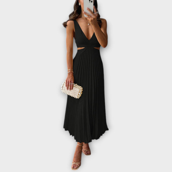 Elegante abito da sera midi con plissettature