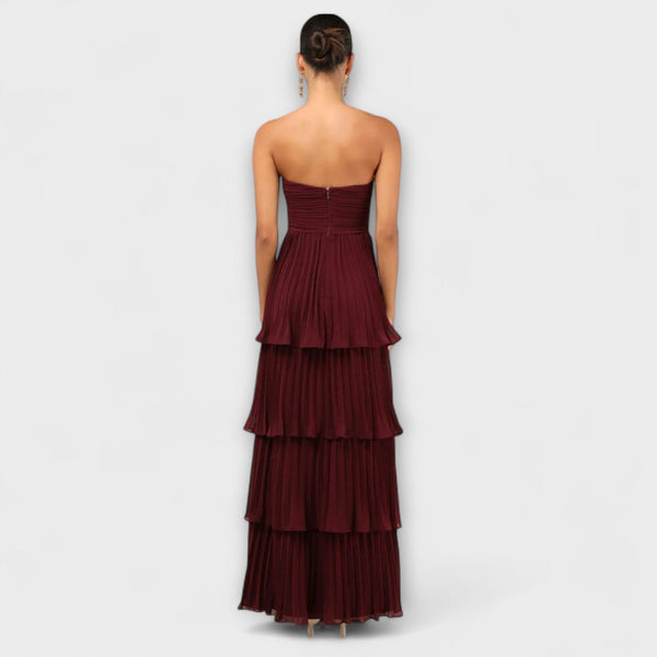 Lorena - Vestito maxi senza spalline e con volant