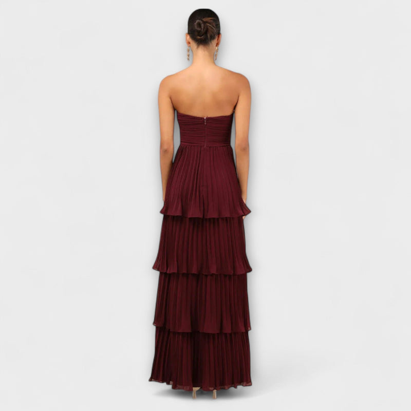 Lorena - Vestito maxi senza spalline e con volant