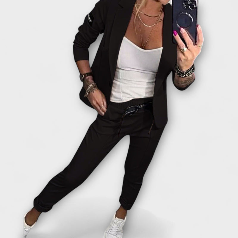 Malou - Completo coordinato di top, giacca e pantaloni