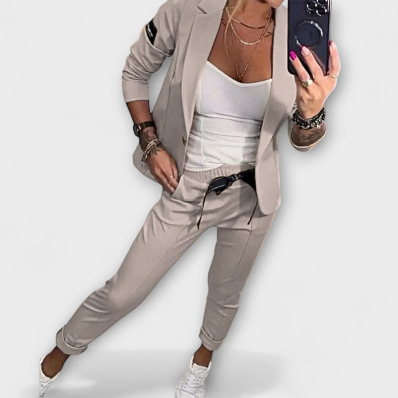 Malou - Completo coordinato di top, giacca e pantaloni