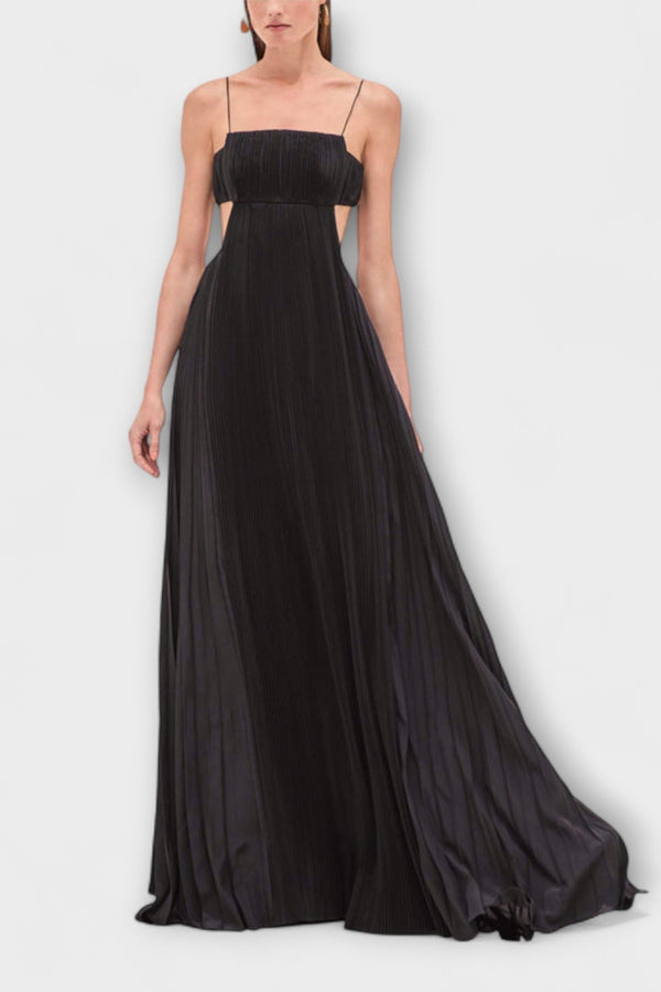 Mireille - Elegante Vestito Maxi Plissettato con Cutouts