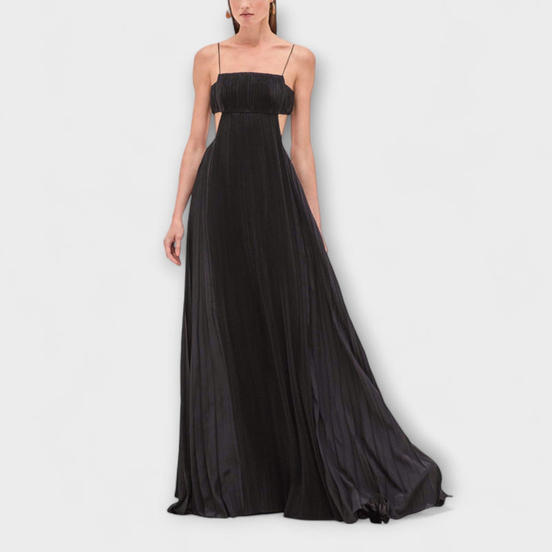 Mireille - Elegante Vestito Maxi Plissettato con Cutouts