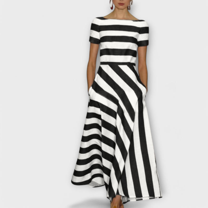 Janell - vestito maxi a righe