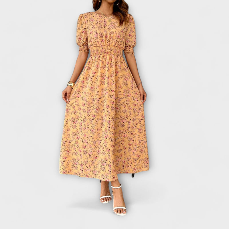 Amelia - Vestito con scollo rotondo e stampa floreale