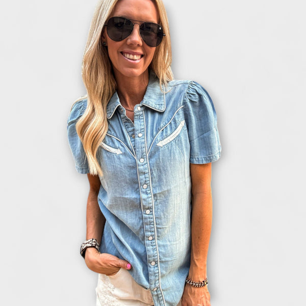 Autunno - Camicia Western Blaue Booker con bottoni