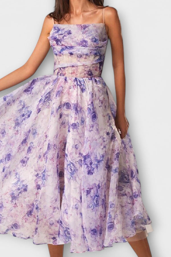 Elegante abito midi in chiffon