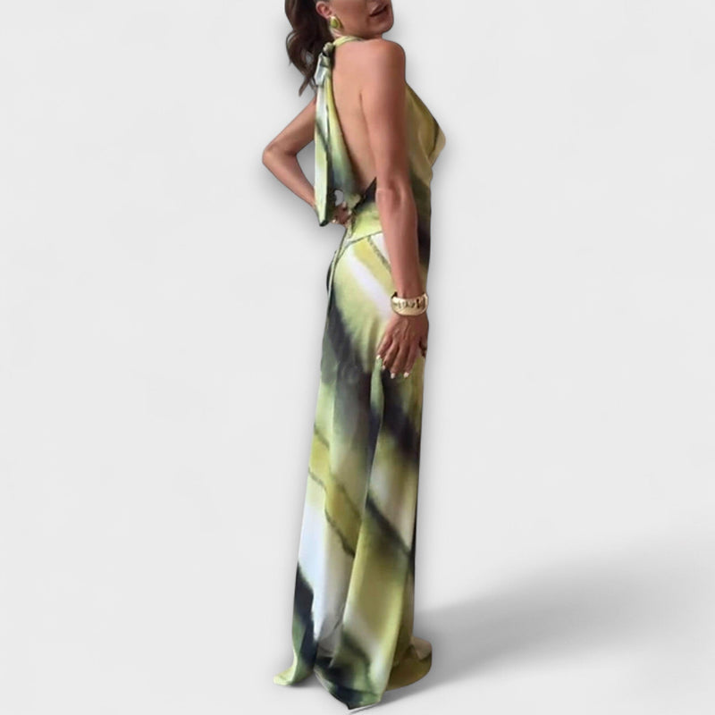 Abito Maxi Classico Tie-Dye con Gradiente