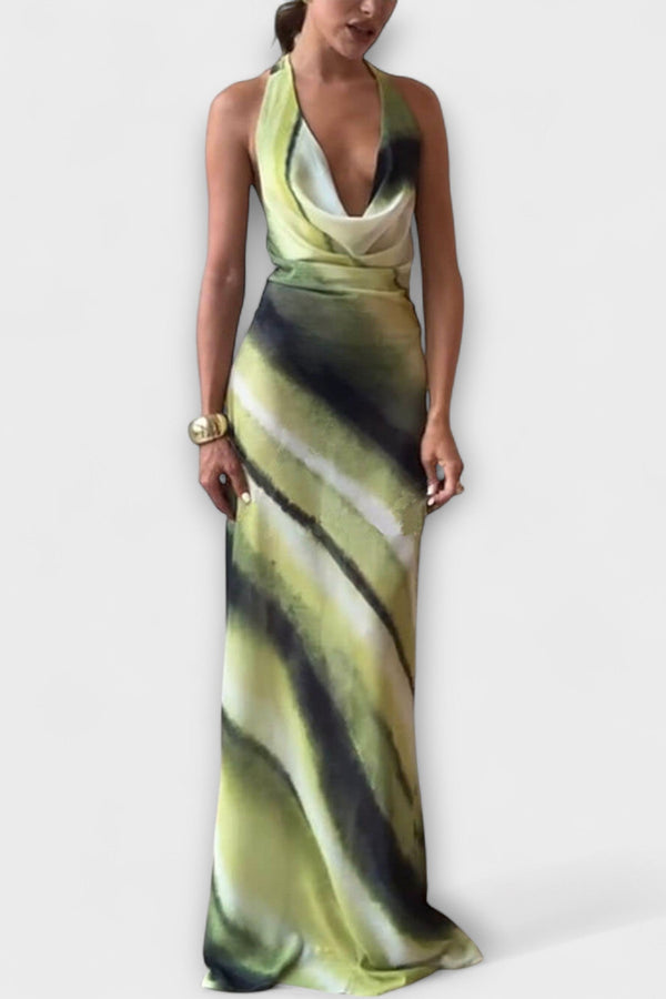 Abito Maxi Classico Tie-Dye con Gradiente