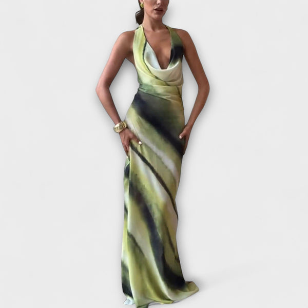 Abito Maxi Classico Tie-Dye con Gradiente