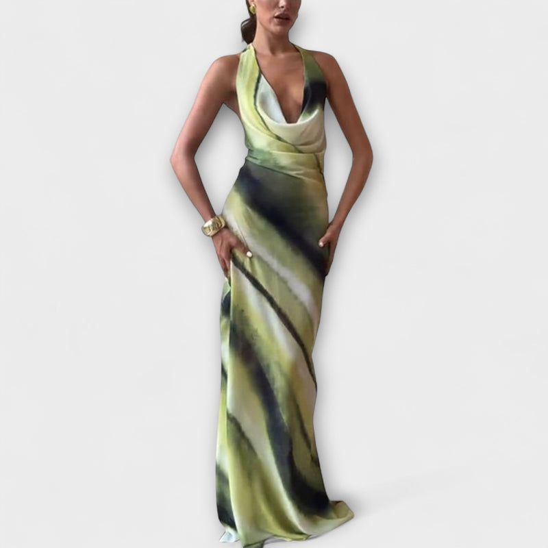 Abito Maxi Classico Tie-Dye con Gradiente