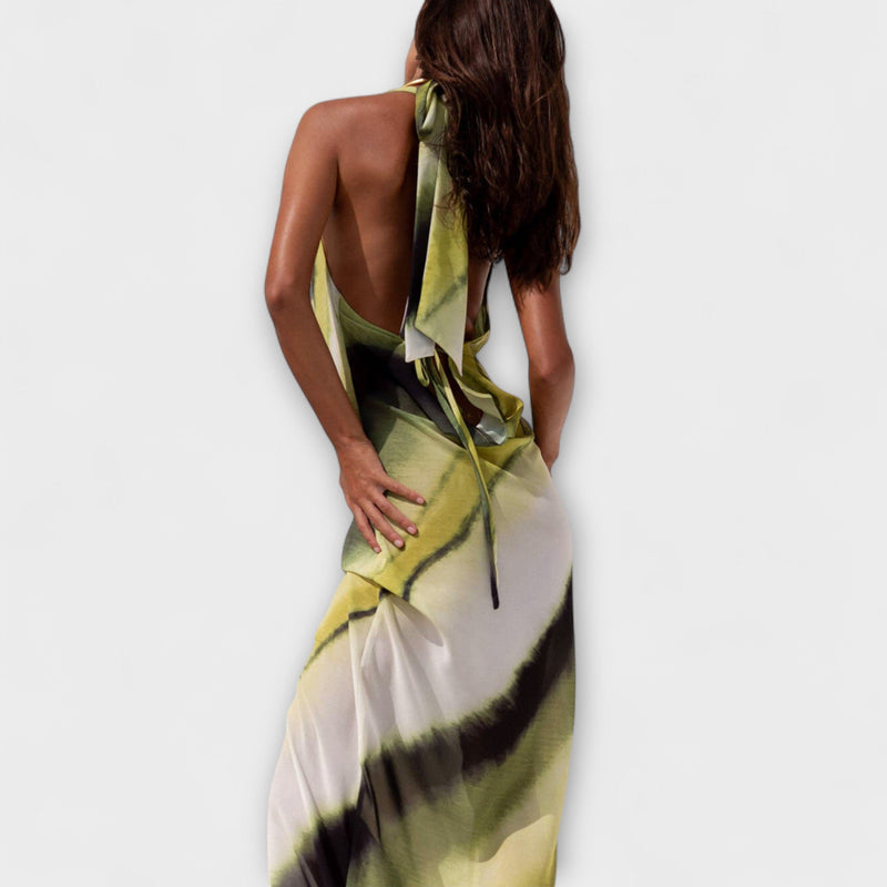 Abito Maxi Classico Tie-Dye con Gradiente