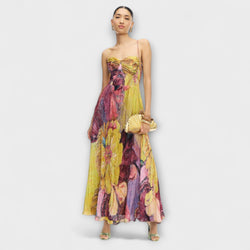 Kiara - Vestito maxi con vibrante stampa Ikat