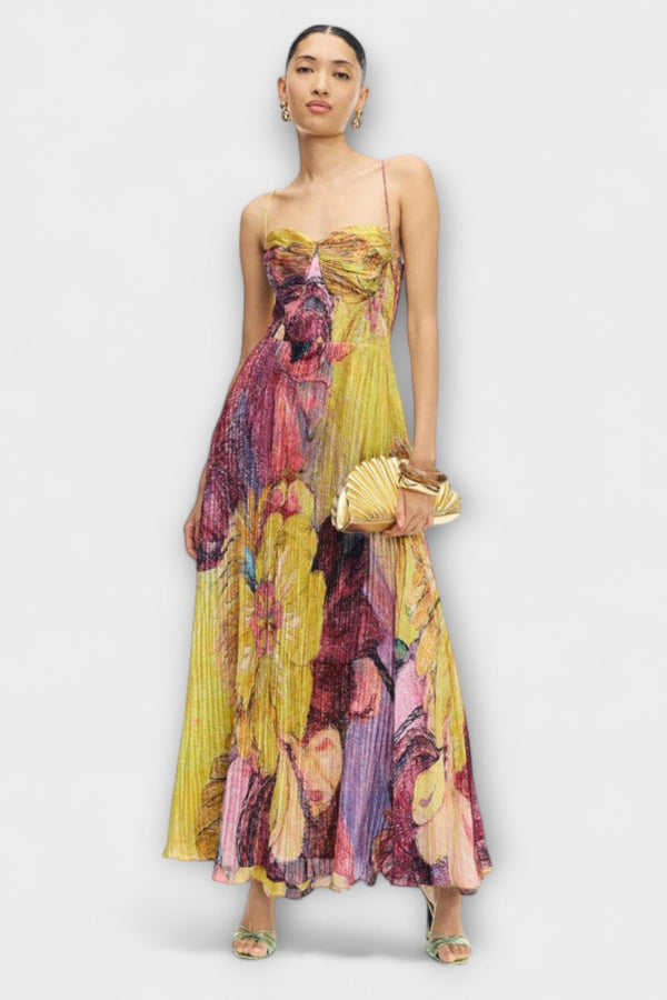 Kiara - Vestito maxi con vibrante stampa Ikat