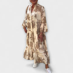 Nerina - Elegante vestito floreale maxi