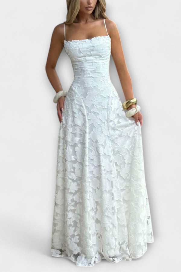 Emberly - Elegante vestito maxilungo in jacquard