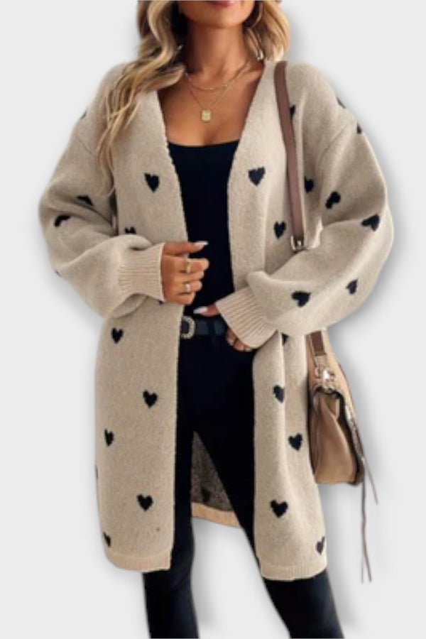 Julia - Cardigan con Motivo a Cuori