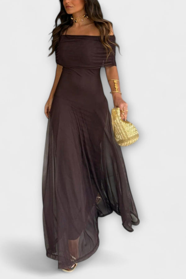 Meadow - Toledo Vestito Maxi in Rete con Spalla Scoperta