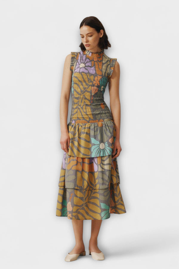 Abito Midi Botanico Multicolore