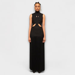 Kristen - Vestito maxi con pieghe e scollature