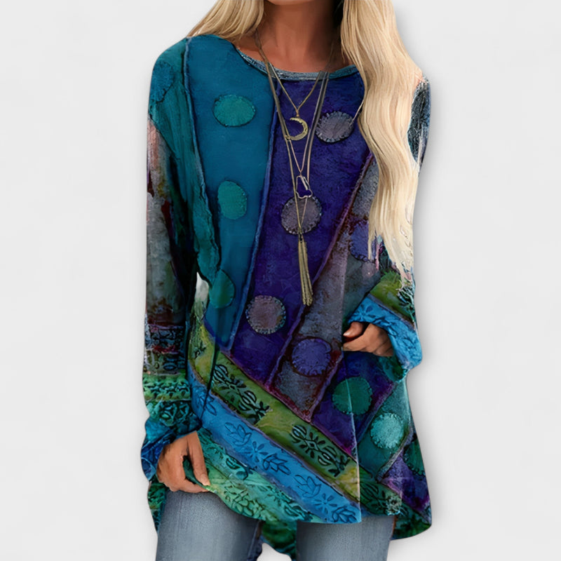 Blusa Elegante da Donna con Stampa Etnica