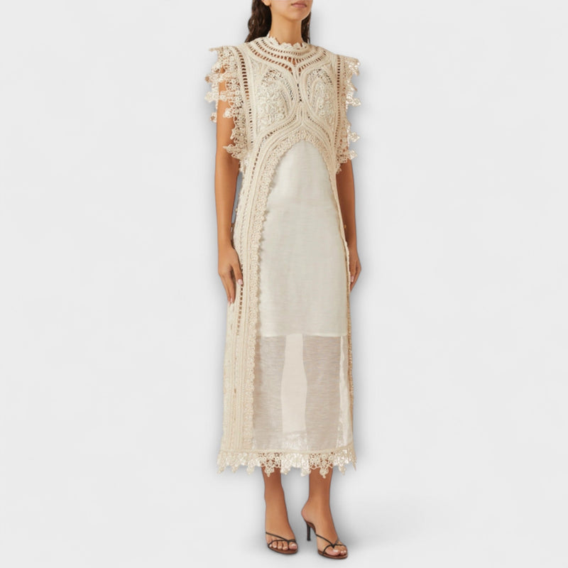 Mira - Vestito Maxicò in Organza Intrecciata