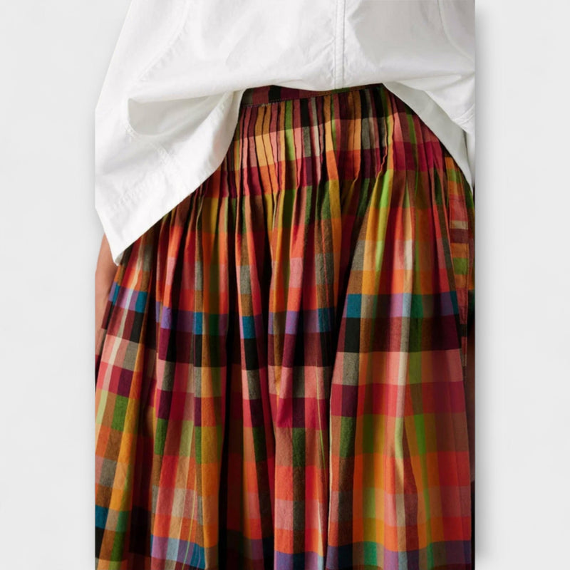 Emilia - Gonna plissettata a righe multicolori