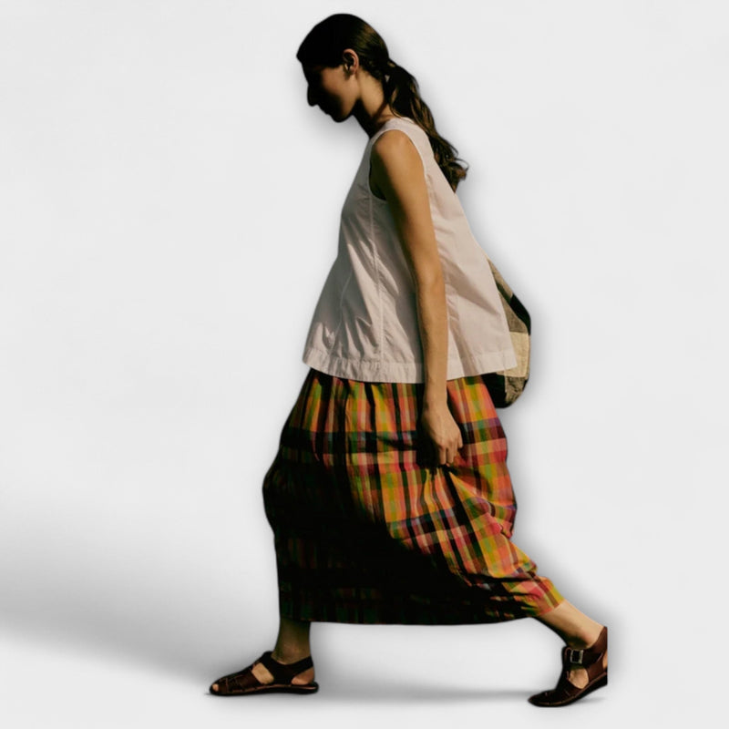 Emilia - Gonna plissettata a righe multicolori