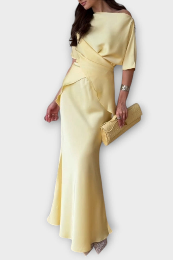 Finja - Top Off-Shoulder con Nodo Frontale e Gonna Coordinata