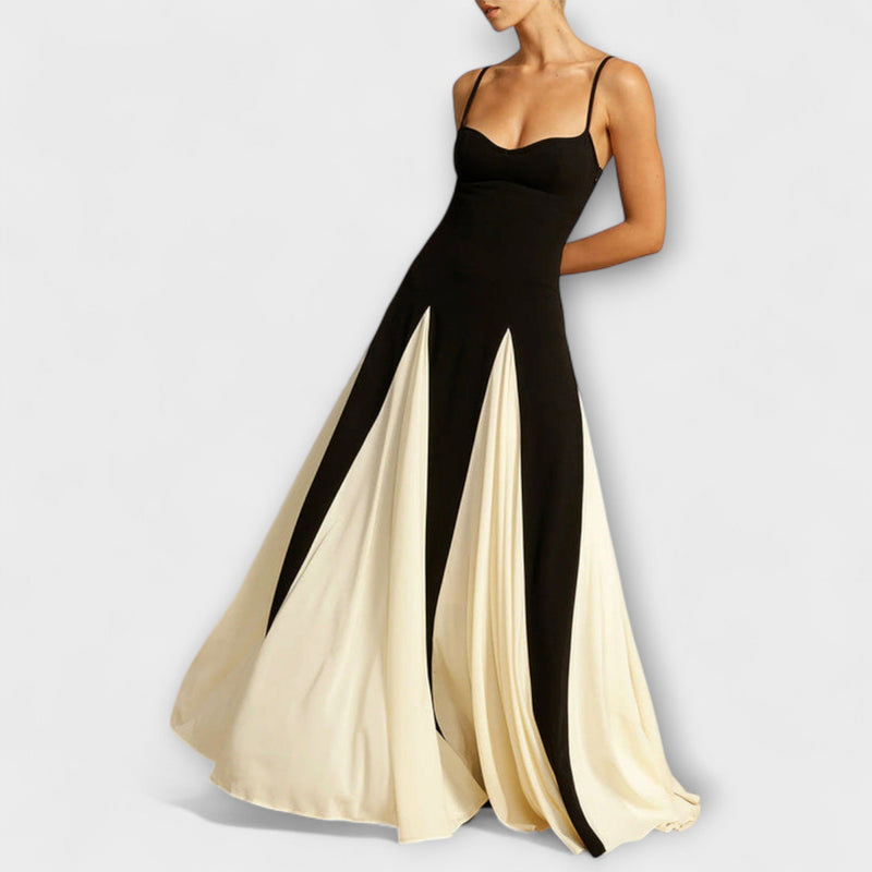 Ember - Eleganza Classica Abito Maxi A-Line con Pannelli di Tulle