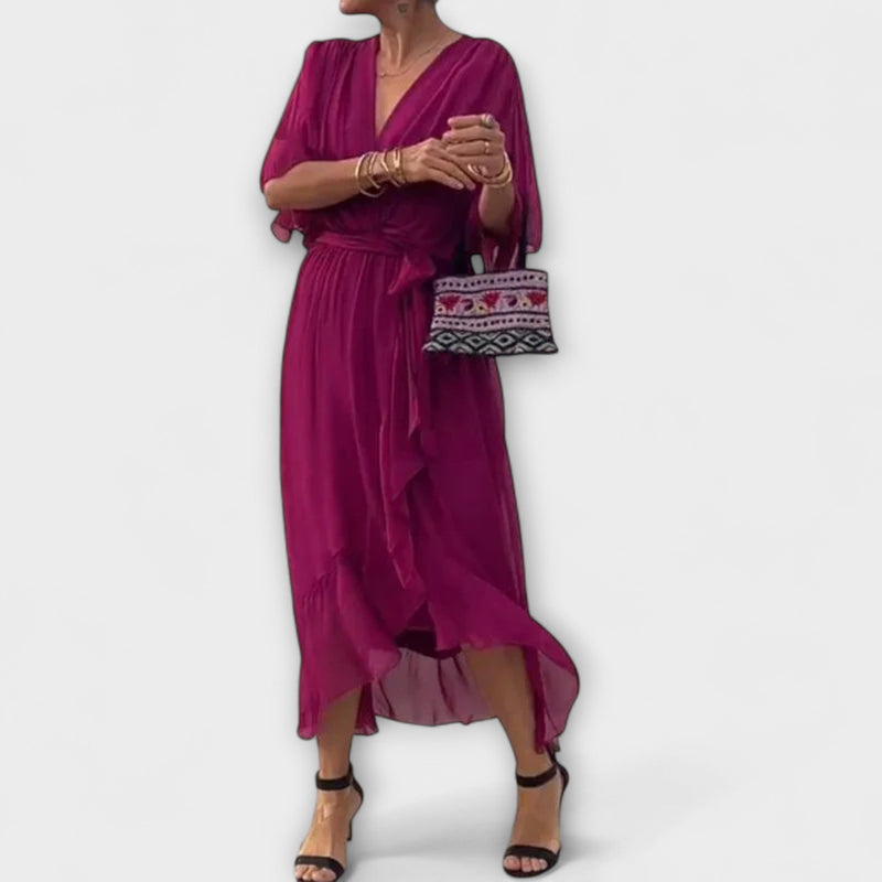 Amoura - Abito in georgette con scollo a V