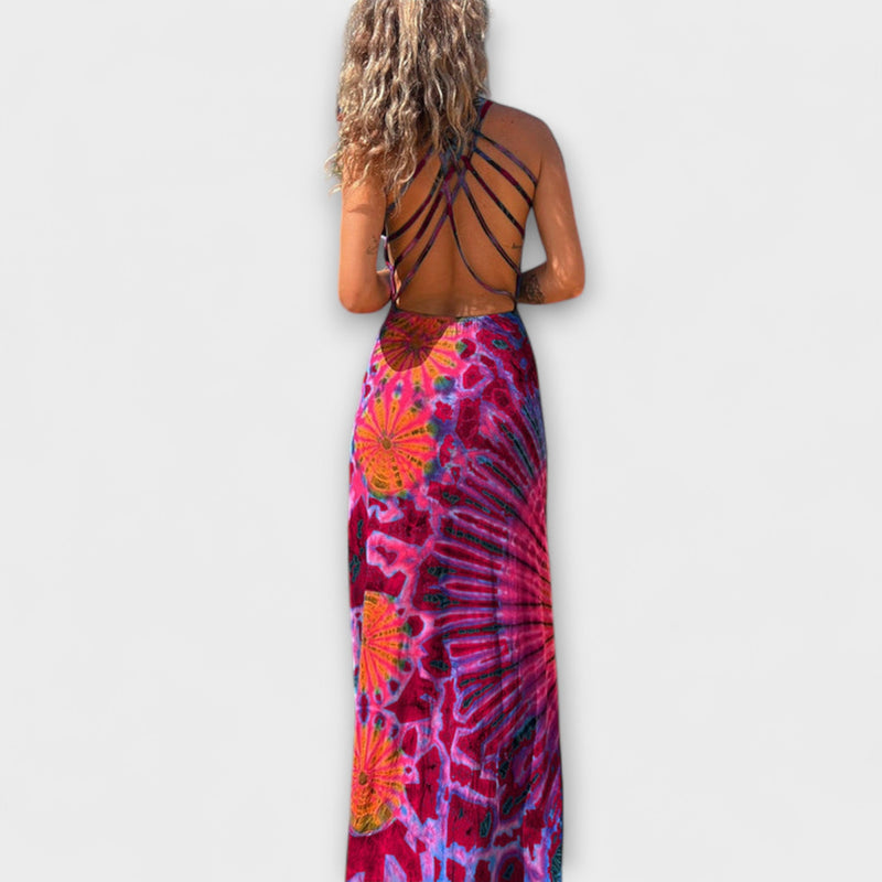 Ronja - Il vestito maxilargo con stampa Tie-Dye La Bamba